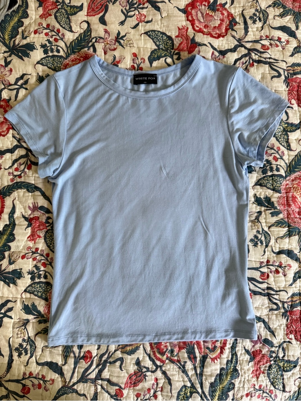 White Fox Baby Blue Short Sleeve Tee